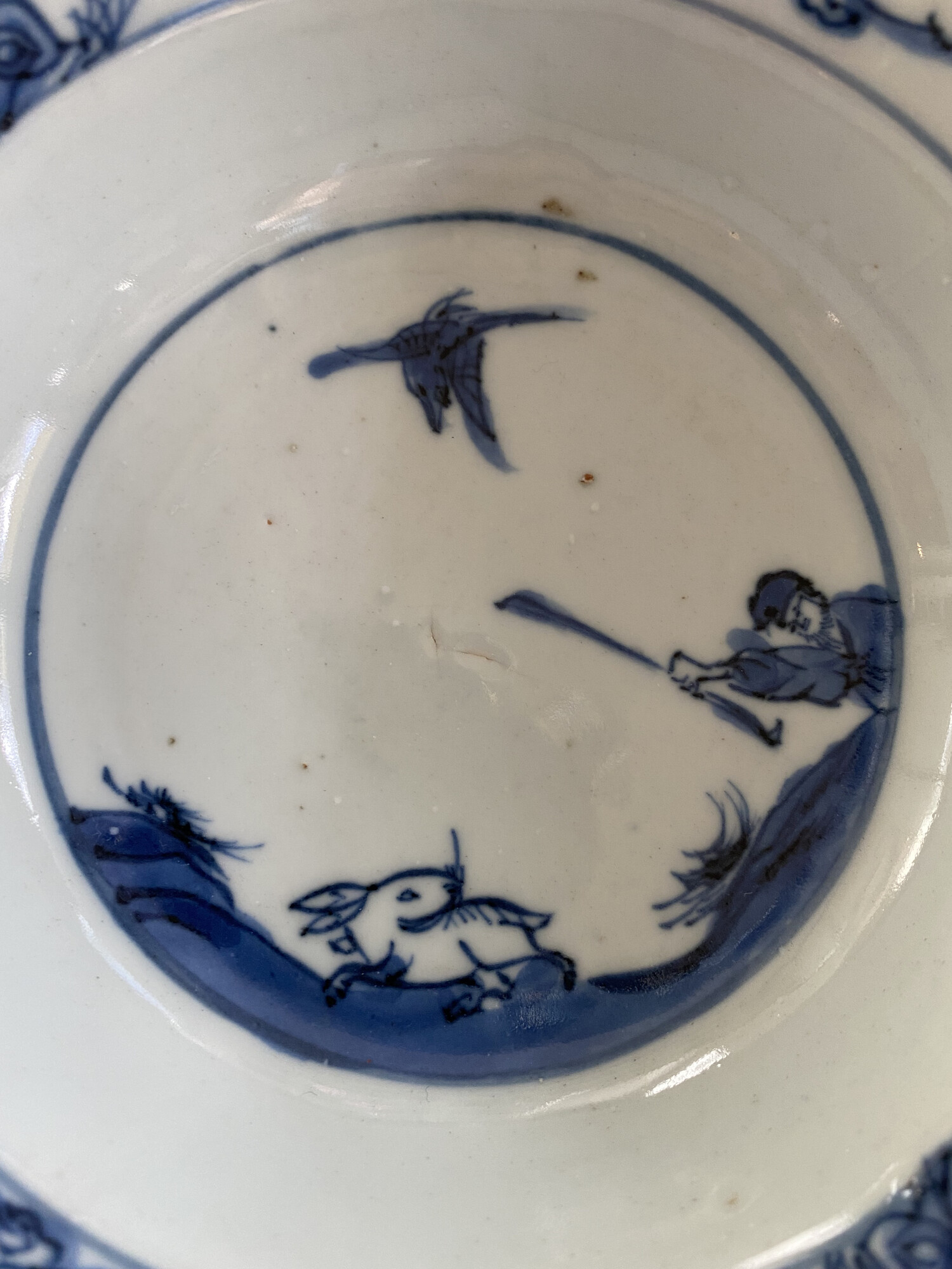中国　青花花文碗　N　8062E A blue and white bowl, Ming dynasty, Jiajing period, yutang