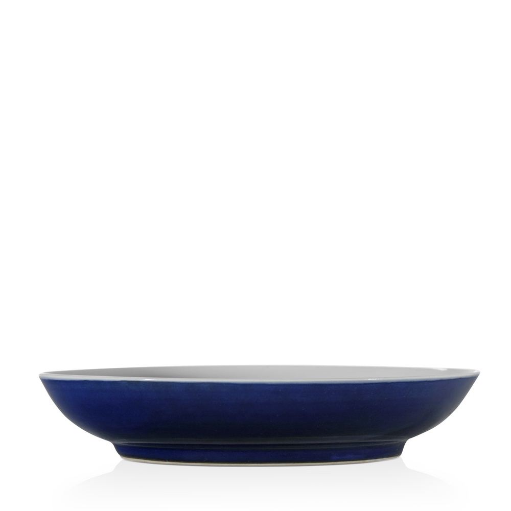 A blue-glazed dish