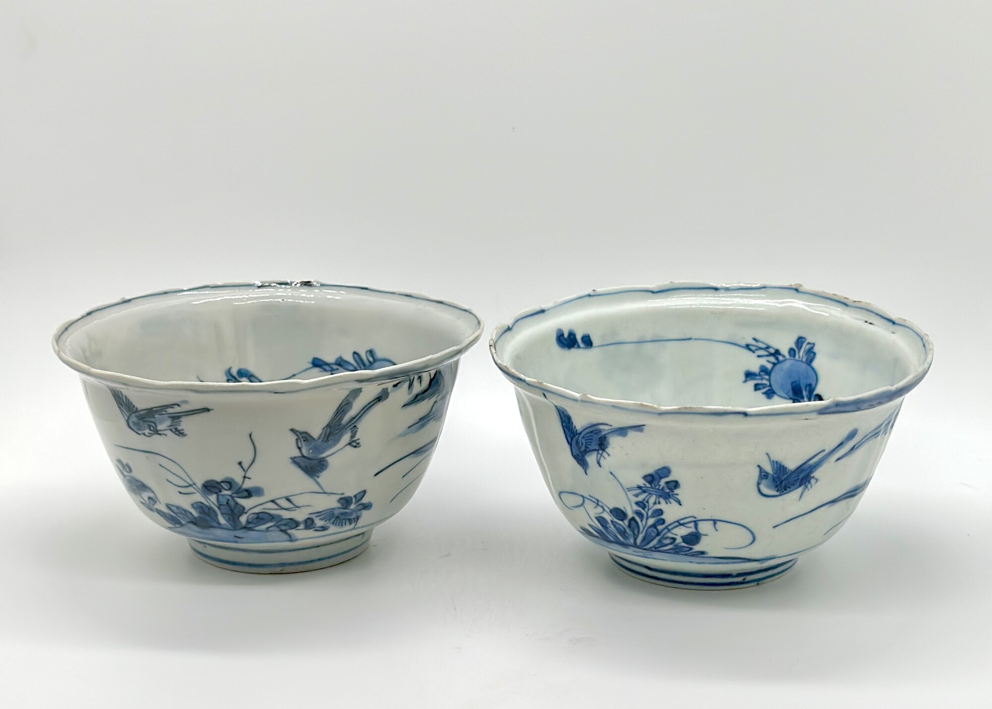 YH077 唐物 明時代 古染付 人物 小皿 菓子鉢 陶磁器 中国 骨董 古董