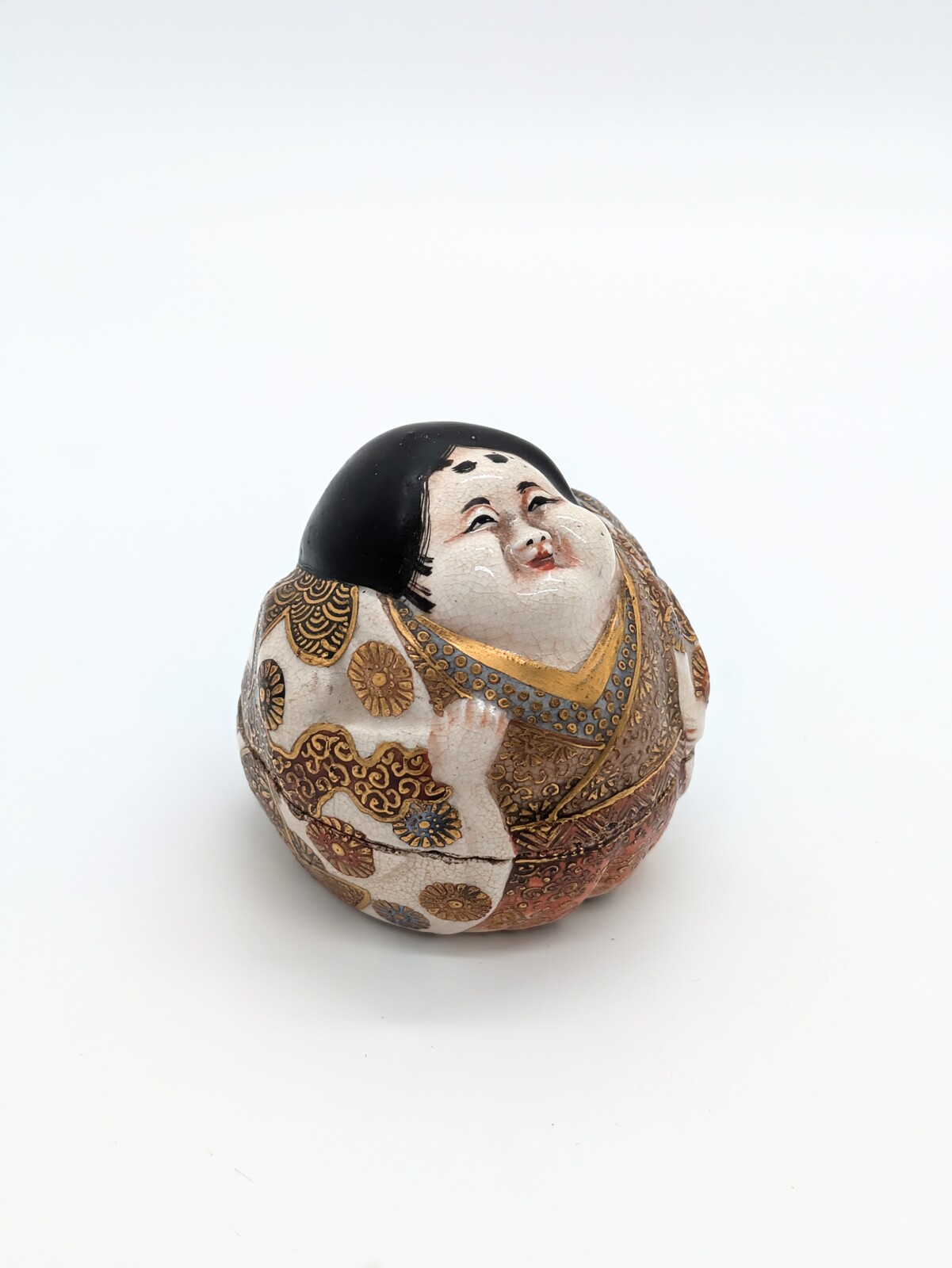古い陶磁器小箱/幕末明治化粧香水瓶/日本富士山水画小物道具入/里帰り鼻煙壺根付 JPFE 03 A small Satsuma box and cover by Hododa<br><br>十九