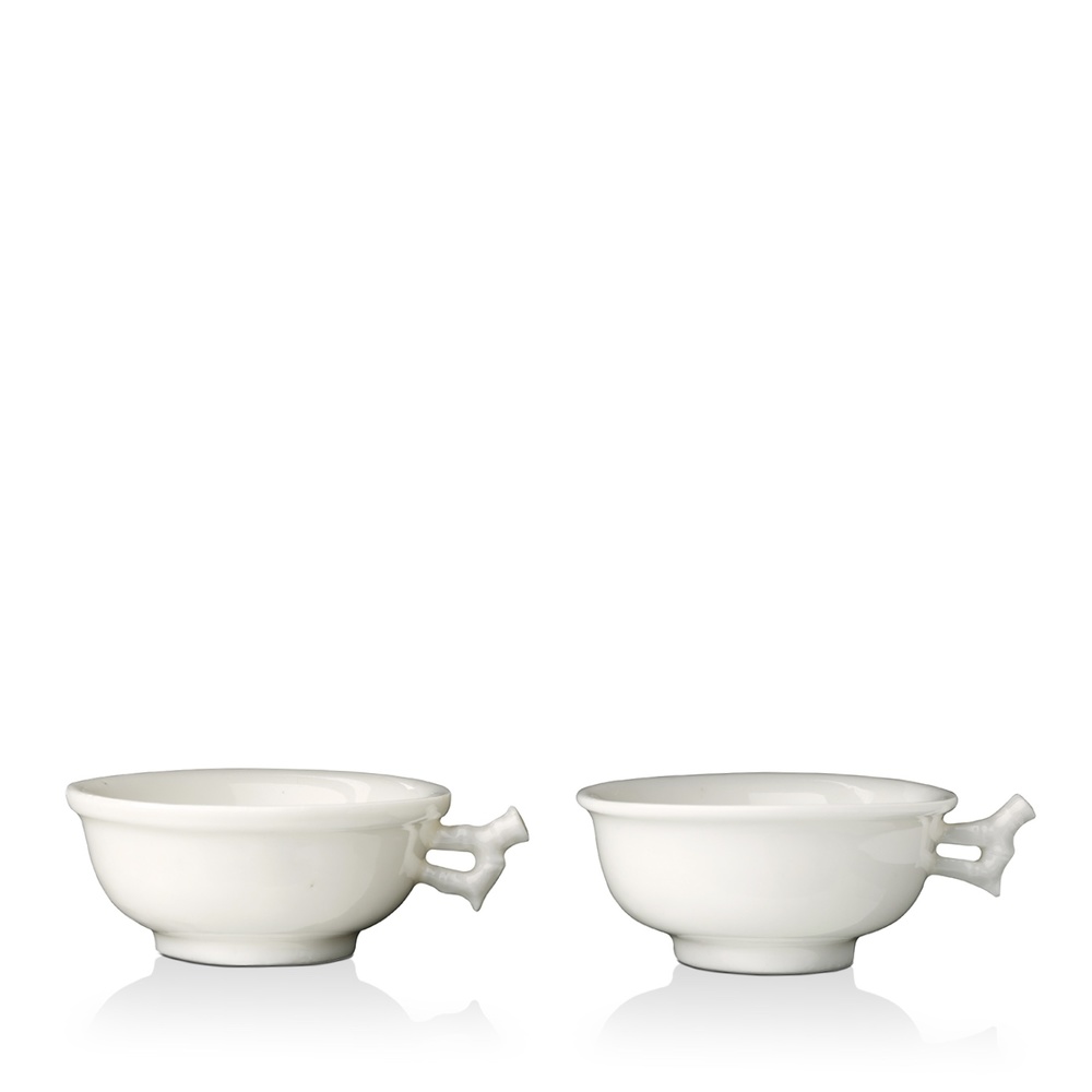 MFE 01 dehua blanc de chine cups with bamboo shaped handles