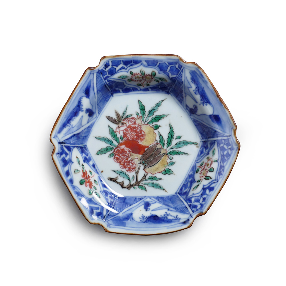 2415 松風嘉定氏（1870－1920）　高杯型　菓子器　時代物 Moroccan Ceramic Flask Bottle from Fez with Silvered