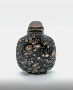 S 99 A fossiliferous limestone snuff bottle<br><br>十九世紀中 石化石灰石鼻煙壺