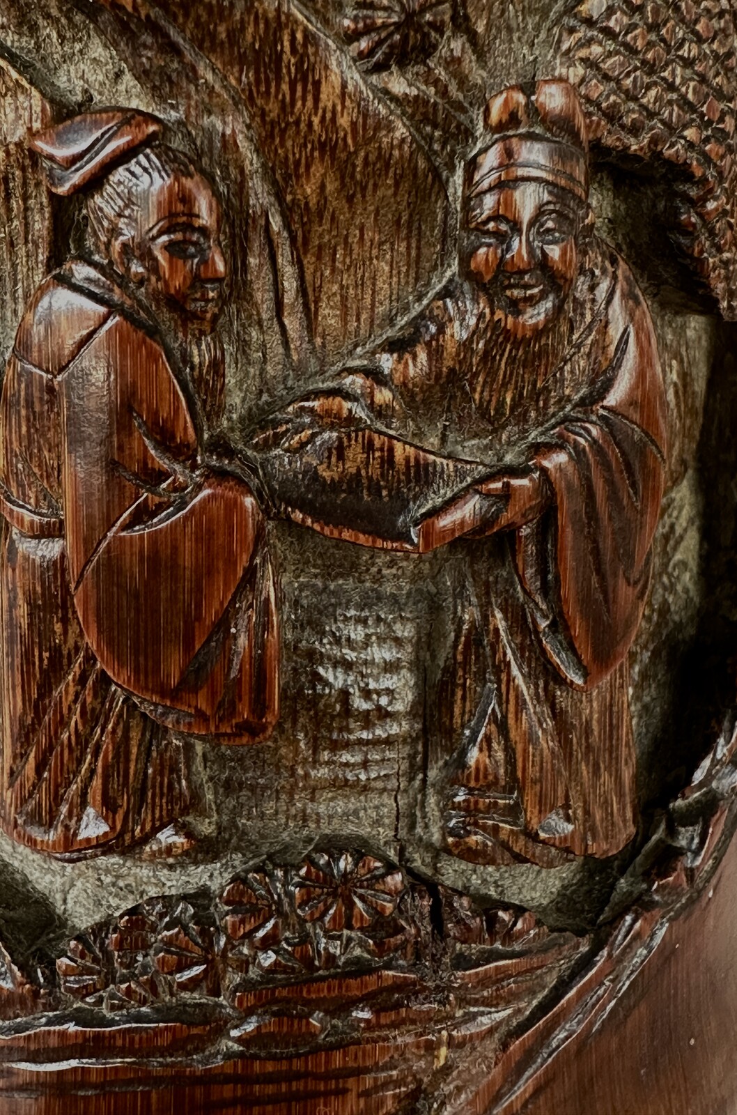 竹筆筒 蔬菜竹彫筆筒 文化遺産オンライン