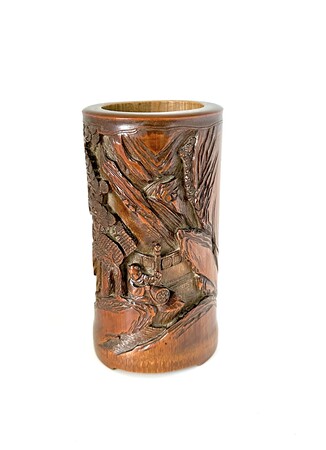 竹製筆筒 筆筒 wf-74-a-finely-carved-bamboo-