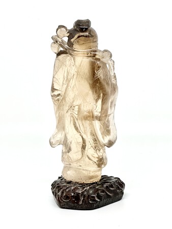 WFE 77 A rock crystal figure of Shoulao<br><br>十九世紀水晶